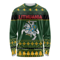 Lithuania Christmas Long Sleeve Shirt Coat Of Arms Linksmu Kaledu - Wonder Print Shop