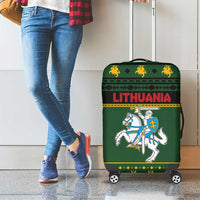 Lithuania Christmas Luggage Cover Coat Of Arms Linksmu Kaledu - Wonder Print Shop