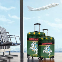 Lithuania Christmas Luggage Cover Coat Of Arms Linksmu Kaledu - Wonder Print Shop