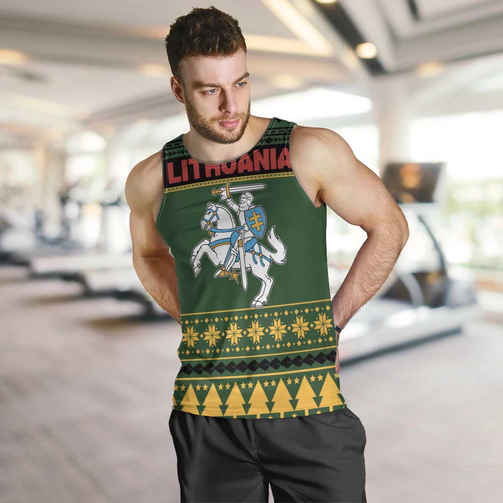 Lithuania Christmas Men Tank Top Coat Of Arms Linksmu Kaledu - Wonder Print Shop