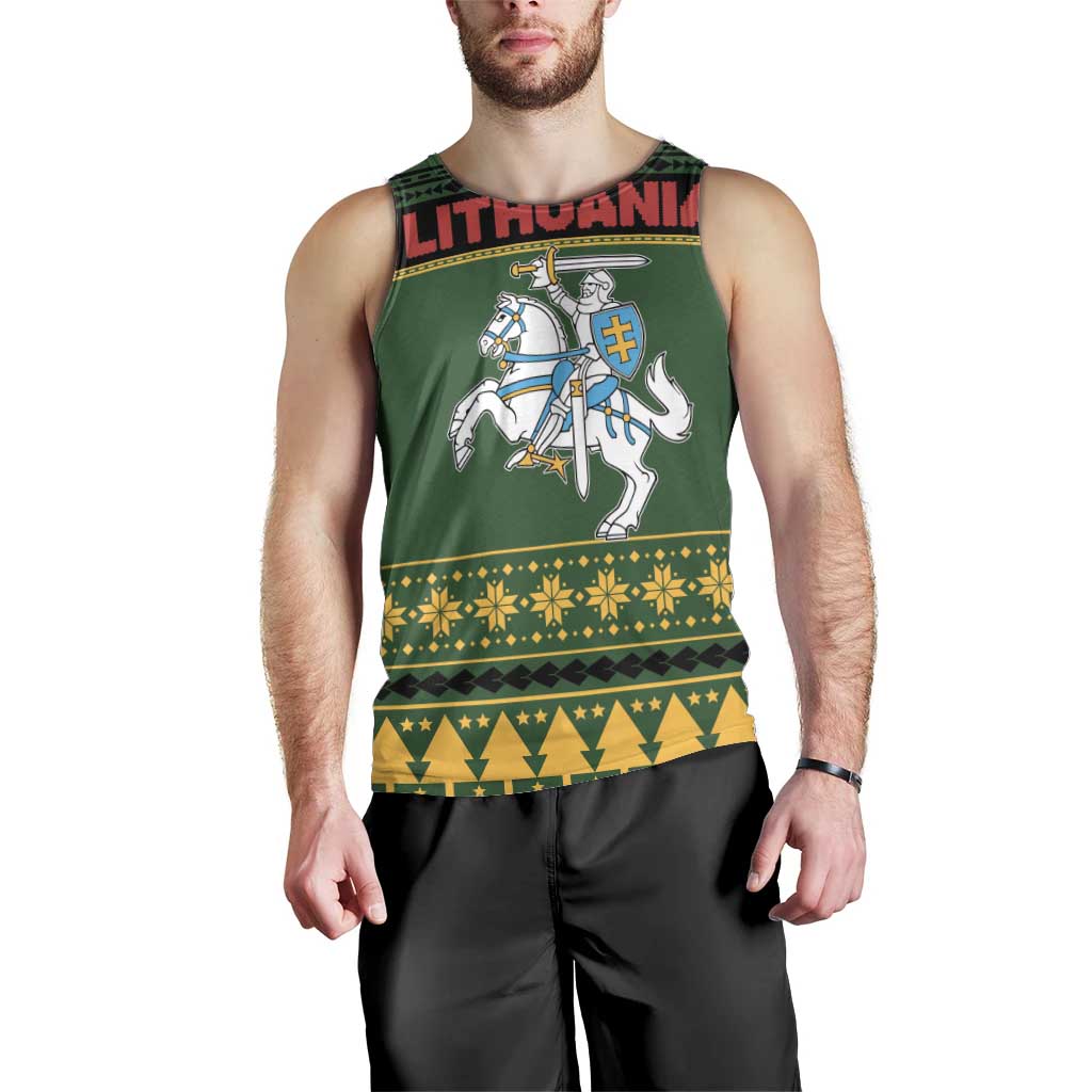 Lithuania Christmas Men Tank Top Coat Of Arms Linksmu Kaledu - Wonder Print Shop