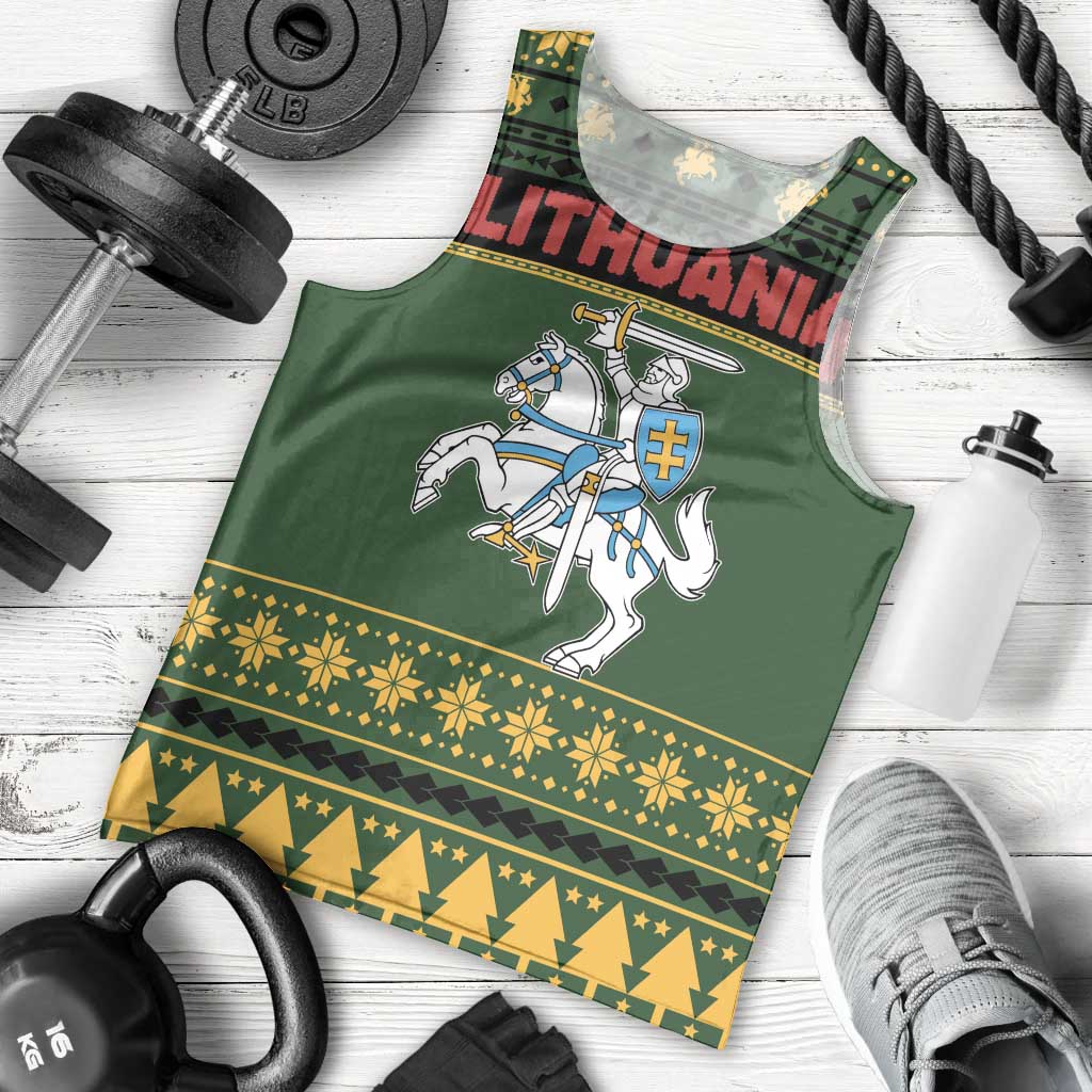 Lithuania Christmas Men Tank Top Coat Of Arms Linksmu Kaledu - Wonder Print Shop