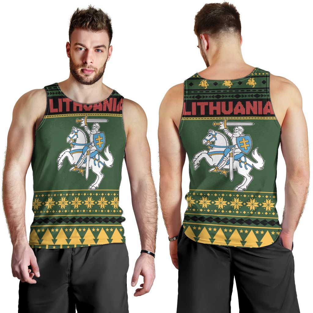 Lithuania Christmas Men Tank Top Coat Of Arms Linksmu Kaledu - Wonder Print Shop
