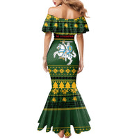 Lithuania Christmas Mermaid Dress Coat Of Arms Linksmu Kaledu - Wonder Print Shop