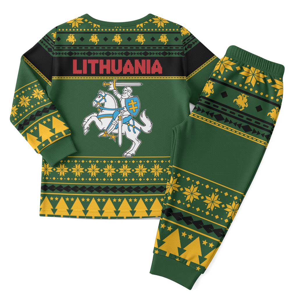 Lithuania Christmas Pajama Set Coat Of Arms Linksmu Kaledu - Wonder Print Shop