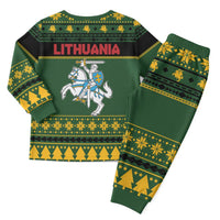 Lithuania Christmas Pajama Set Coat Of Arms Linksmu Kaledu - Wonder Print Shop