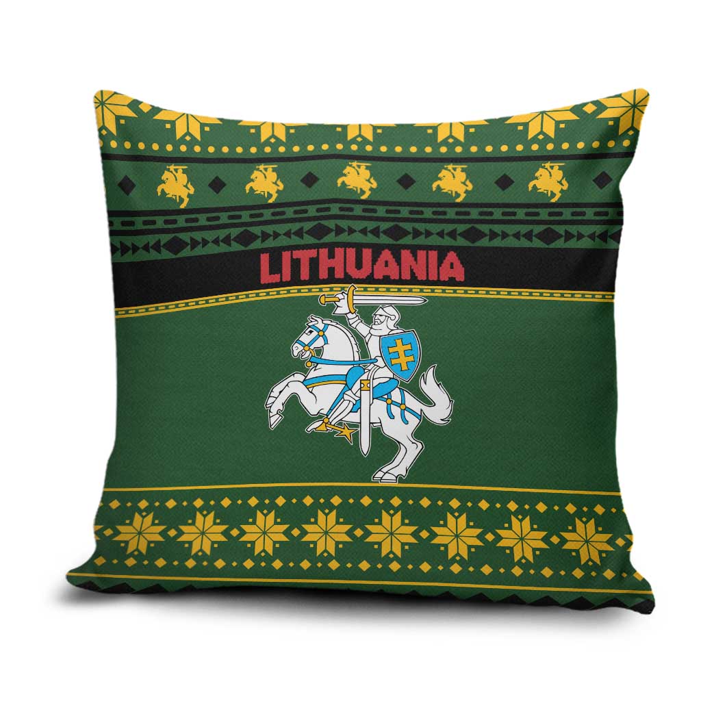 Lithuania Christmas Pillow Cover Coat Of Arms Linksmu Kaledu - Wonder Print Shop