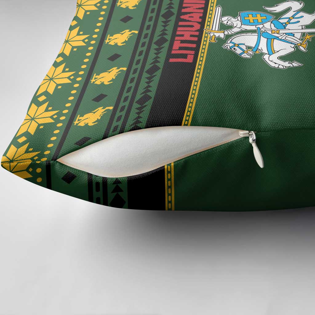 Lithuania Christmas Pillow Cover Coat Of Arms Linksmu Kaledu - Wonder Print Shop