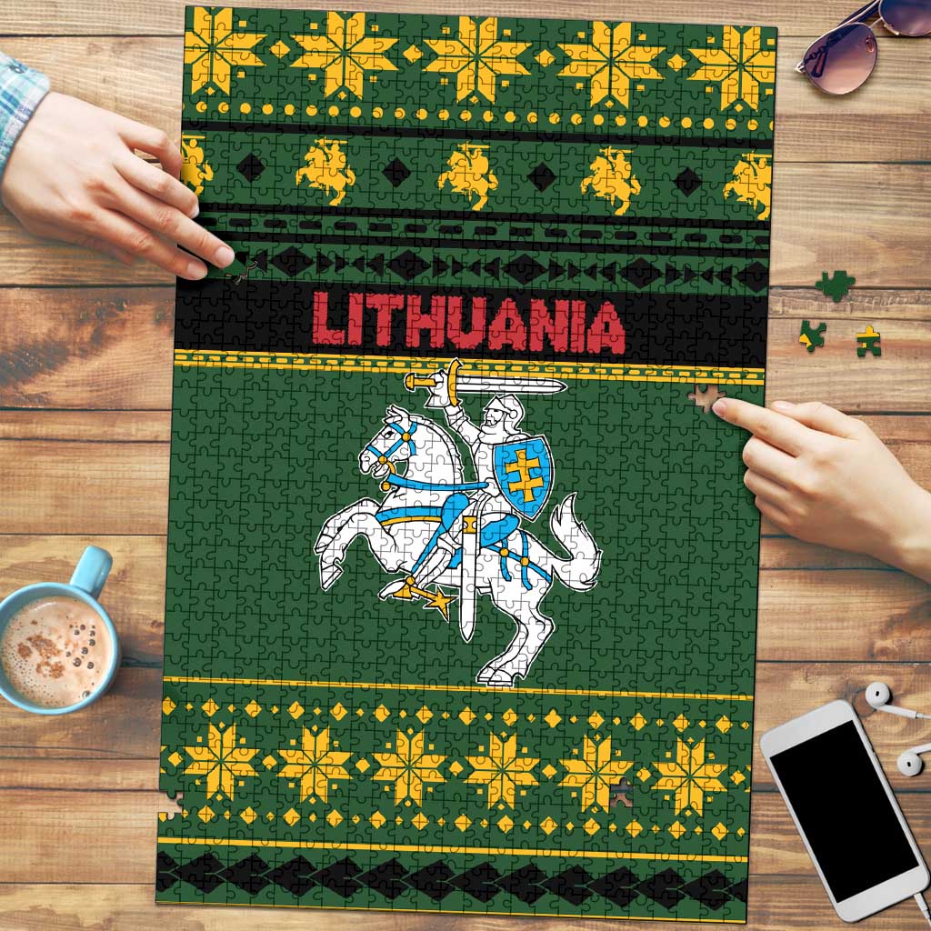 Lithuania Christmas Puzzle Coat Of Arms Linksmu Kaledu - Wonder Print Shop