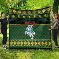 Lithuania Christmas Quilt Coat Of Arms Linksmu Kaledu - Wonder Print Shop
