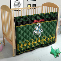 Lithuania Christmas Quilt Coat Of Arms Linksmu Kaledu - Wonder Print Shop