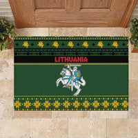 Lithuania Christmas Rubber Doormat Coat Of Arms Linksmu Kaledu - Wonder Print Shop