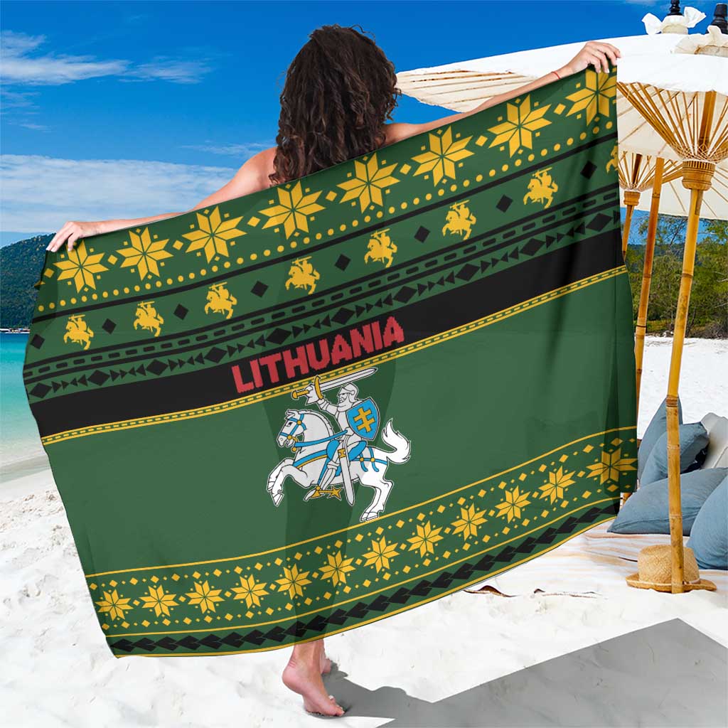 Lithuania Christmas Sarong Coat Of Arms Linksmu Kaledu - Wonder Print Shop