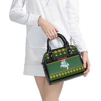 Lithuania Christmas Shoulder Handbag Coat Of Arms Linksmu Kaledu - Wonder Print Shop