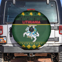 Lithuania Christmas Spare Tire Cover Coat Of Arms Linksmu Kaledu - Wonder Print Shop