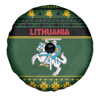 Lithuania Christmas Spare Tire Cover Coat Of Arms Linksmu Kaledu - Wonder Print Shop