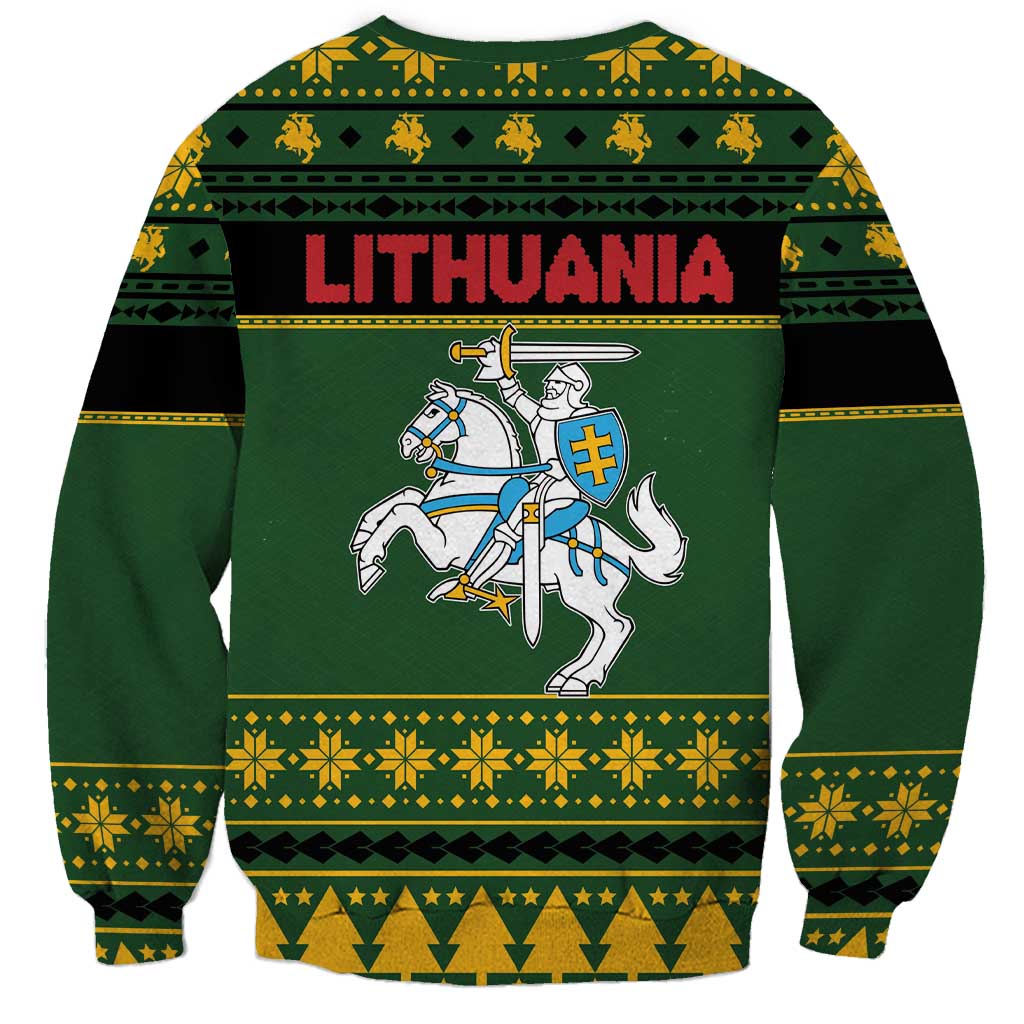 Lithuania Christmas Sweatshirt Coat Of Arms Linksmu Kaledu - Wonder Print Shop