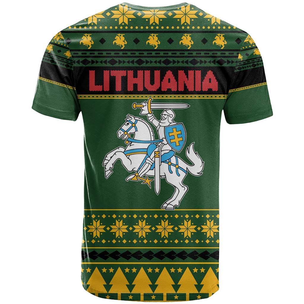 Lithuania Christmas T Shirt Coat Of Arms Linksmu Kaledu - Wonder Print Shop