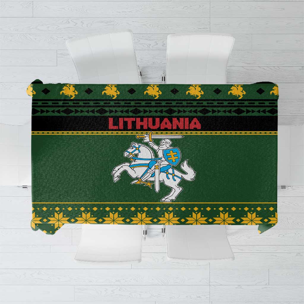 Lithuania Christmas Tablecloth Coat Of Arms Linksmu Kaledu - Wonder Print Shop