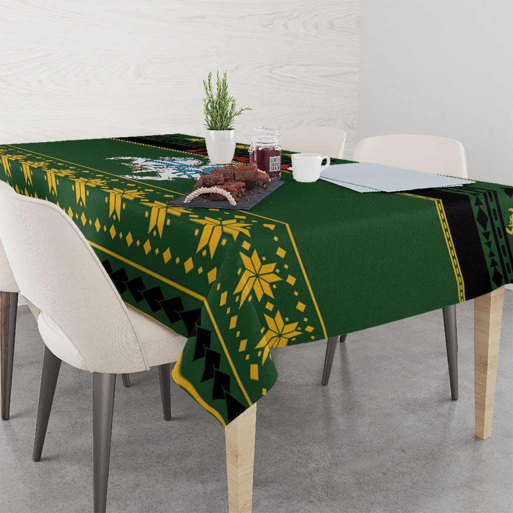 Lithuania Christmas Tablecloth Coat Of Arms Linksmu Kaledu - Wonder Print Shop