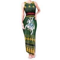 Lithuania Christmas Tank Maxi Dress Coat Of Arms Linksmu Kaledu - Wonder Print Shop