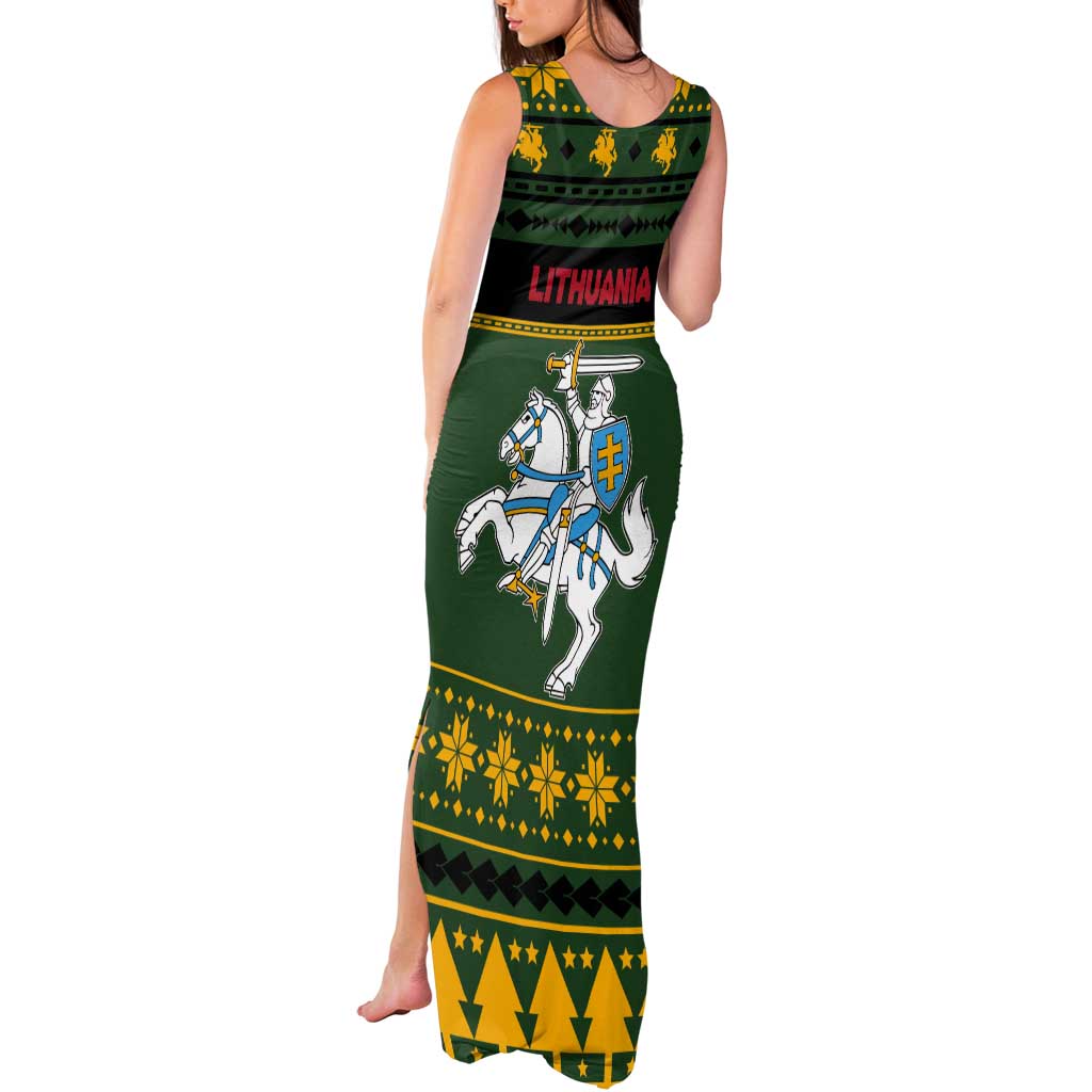 Lithuania Christmas Tank Maxi Dress Coat Of Arms Linksmu Kaledu - Wonder Print Shop