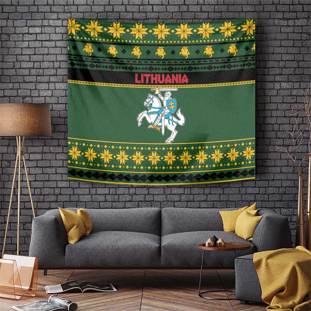 Lithuania Christmas Tapestry Coat Of Arms Linksmu Kaledu - Wonder Print Shop