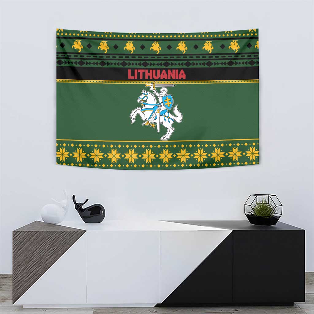 Lithuania Christmas Tapestry Coat Of Arms Linksmu Kaledu - Wonder Print Shop