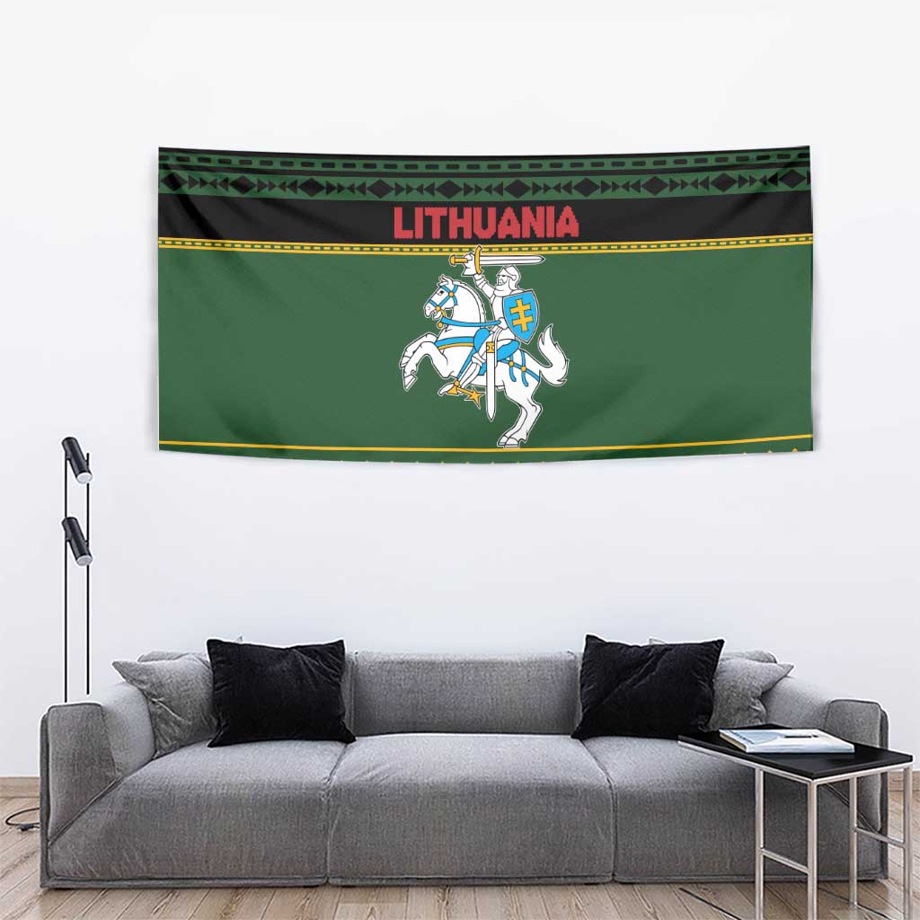 Lithuania Christmas Tapestry Coat Of Arms Linksmu Kaledu - Wonder Print Shop
