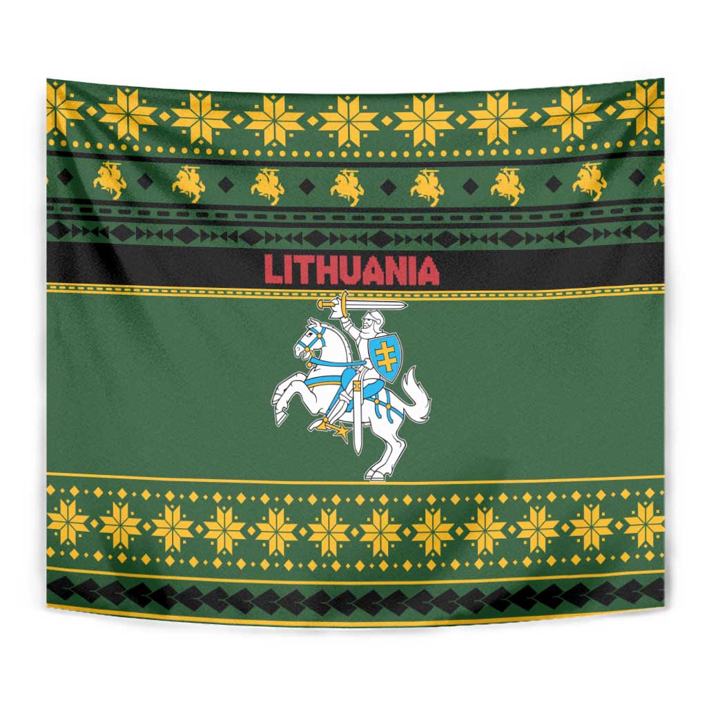Lithuania Christmas Tapestry Coat Of Arms Linksmu Kaledu - Wonder Print Shop