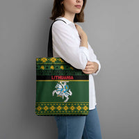 Lithuania Christmas Tote Bag Coat Of Arms Linksmu Kaledu - Wonder Print Shop
