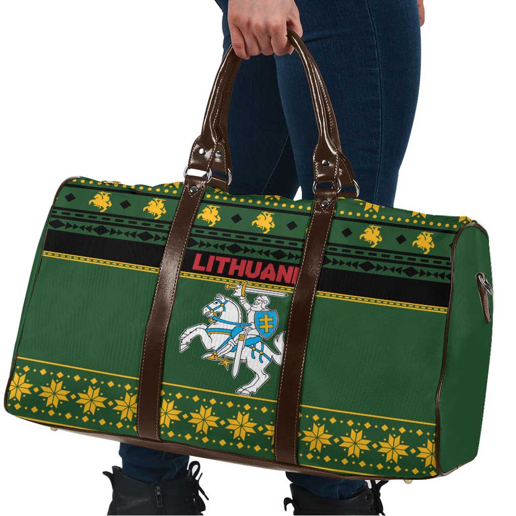 Lithuania Christmas Travel Bag Coat Of Arms Linksmu Kaledu - Wonder Print Shop