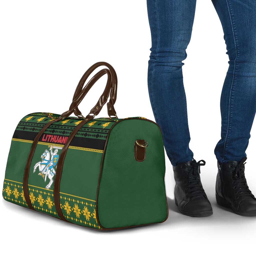 Lithuania Christmas Travel Bag Coat Of Arms Linksmu Kaledu - Wonder Print Shop