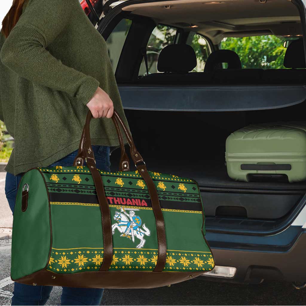 Lithuania Christmas Travel Bag Coat Of Arms Linksmu Kaledu - Wonder Print Shop
