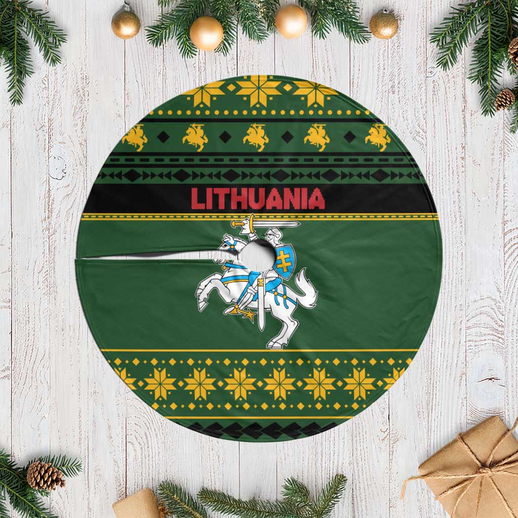 Lithuania Christmas Tree Skirt Coat Of Arms Linksmu Kaledu - Wonder Print Shop