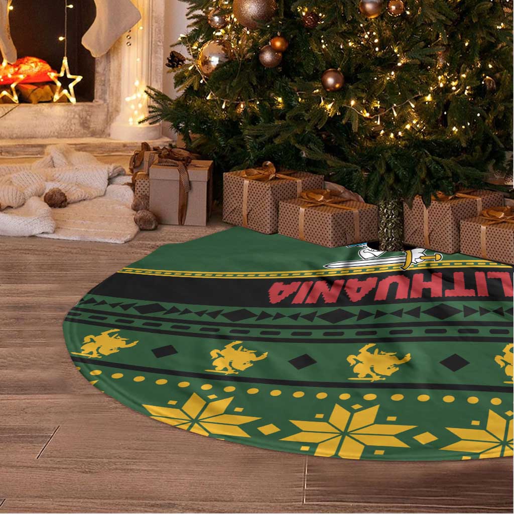 Lithuania Christmas Tree Skirt Coat Of Arms Linksmu Kaledu - Wonder Print Shop