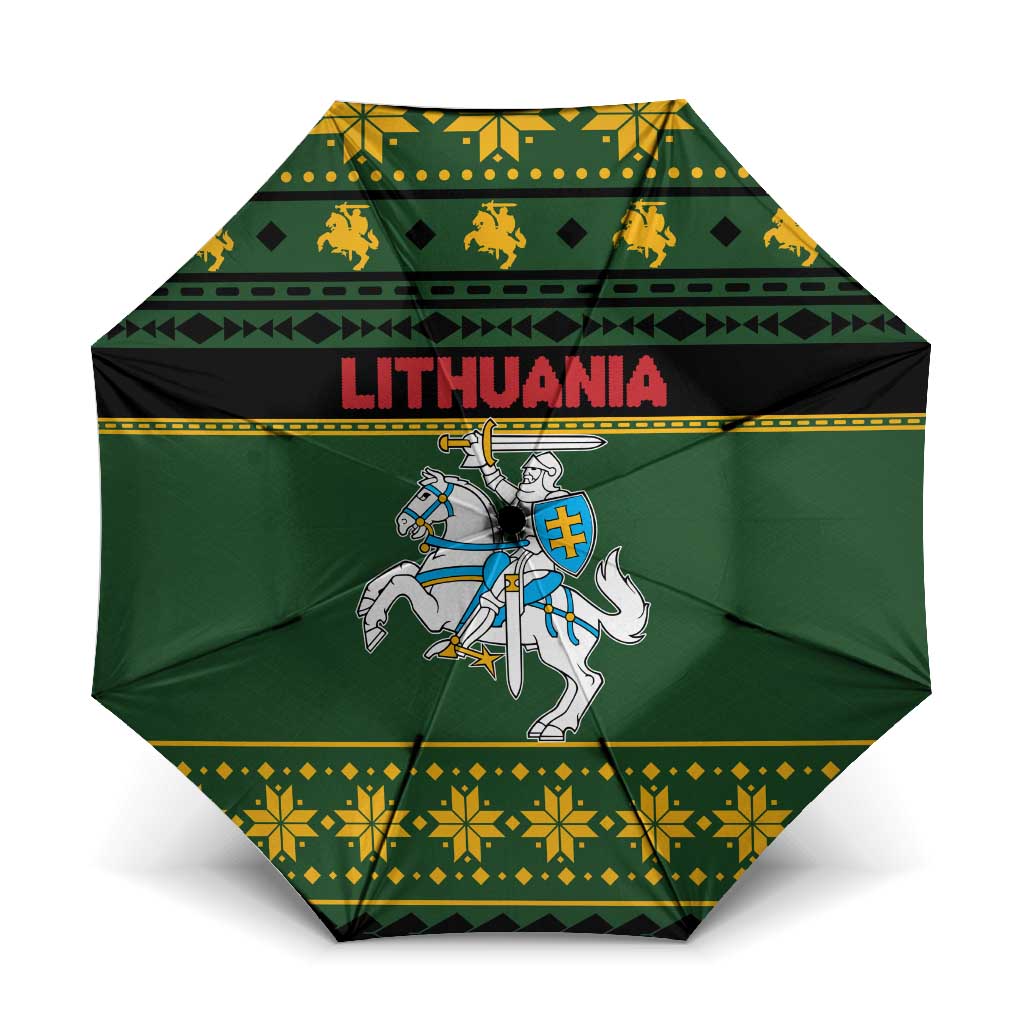 Lithuania Christmas Umbrella Coat Of Arms Linksmu Kaledu - Wonder Print Shop