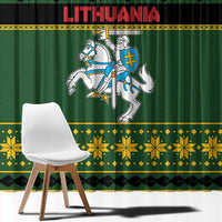 Lithuania Christmas Window Curtain Coat Of Arms Linksmu Kaledu - Wonder Print Shop