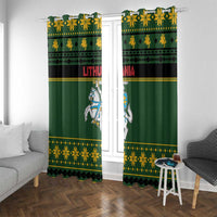 Lithuania Christmas Window Curtain Coat Of Arms Linksmu Kaledu - Wonder Print Shop