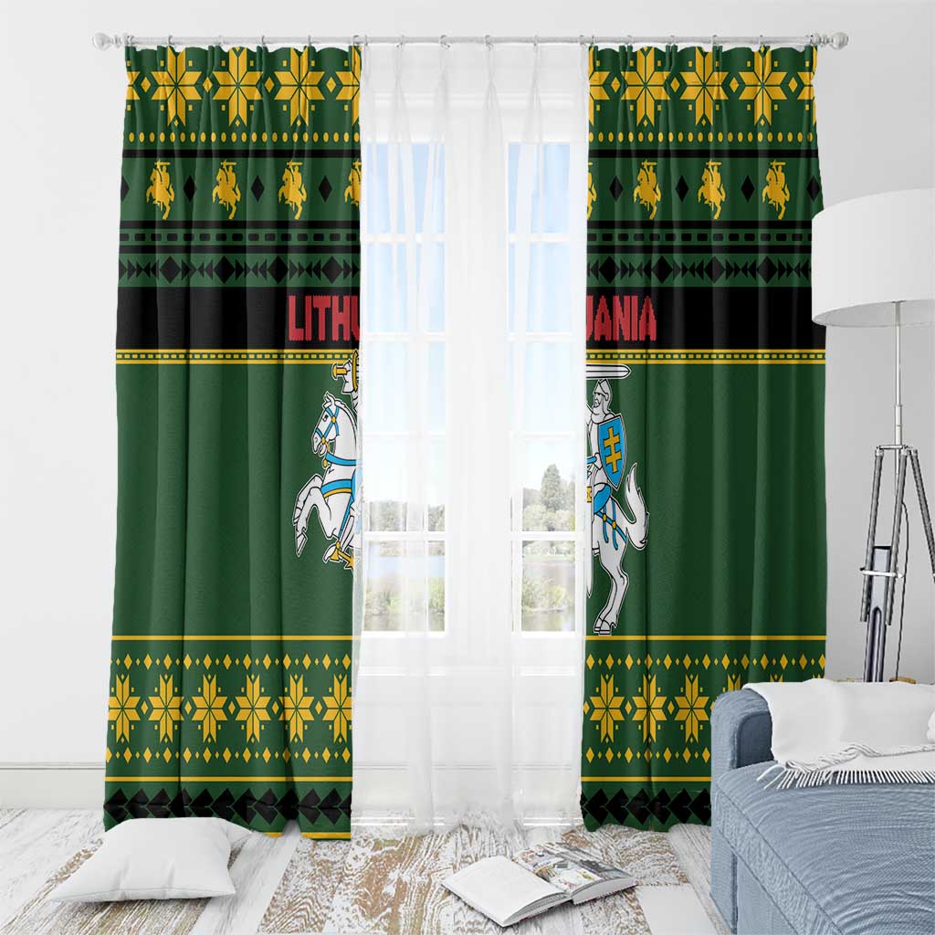 Lithuania Christmas Window Curtain Coat Of Arms Linksmu Kaledu - Wonder Print Shop