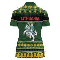 Lithuania Christmas Women Polo Shirt Coat Of Arms Linksmu Kaledu - Wonder Print Shop