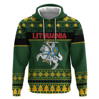 Lithuania Christmas Zip Hoodie Coat Of Arms Linksmu Kaledu - Wonder Print Shop
