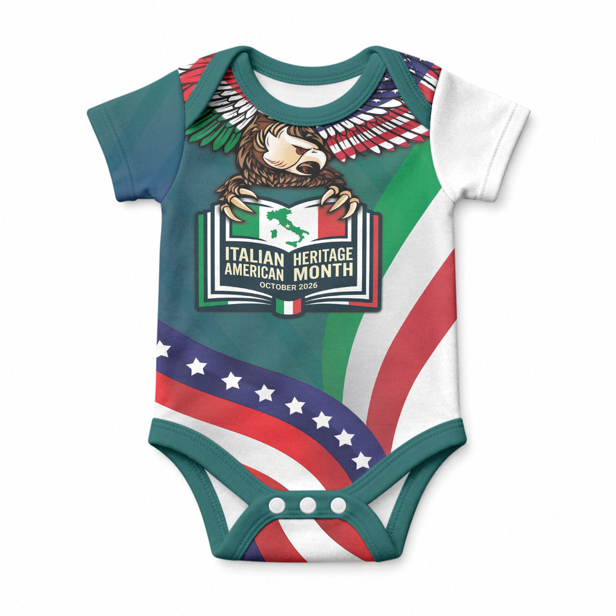 Italian American Heritage Month Baby Onesie Italian Roots American Wings