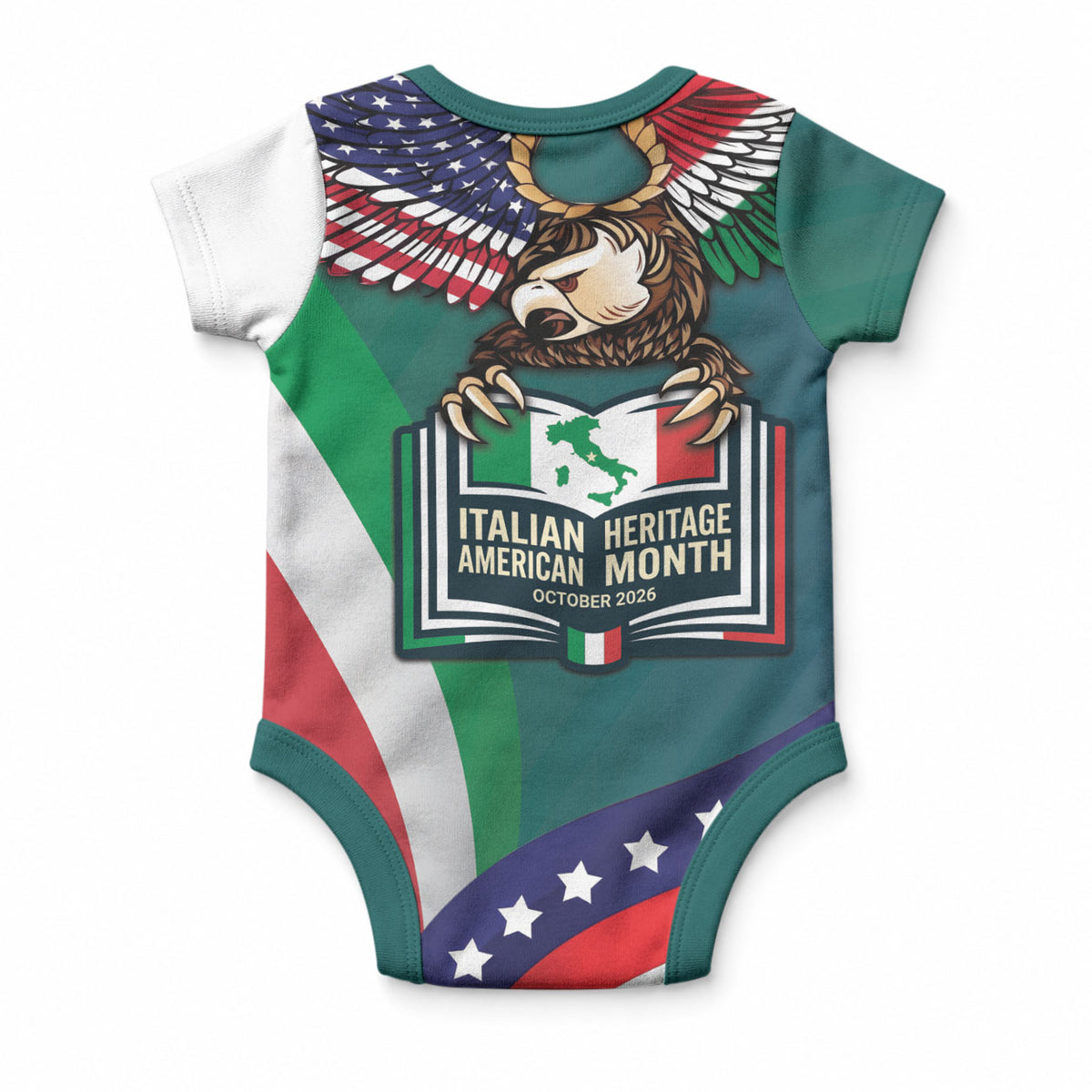 Italian American Heritage Month Baby Onesie Italian Roots American Wings