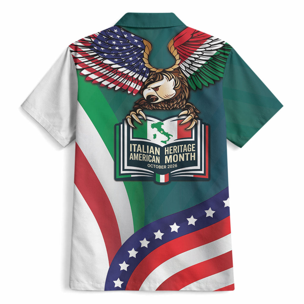 Italian American Heritage Month Hawaiian Shirt Italian Roots American Wings