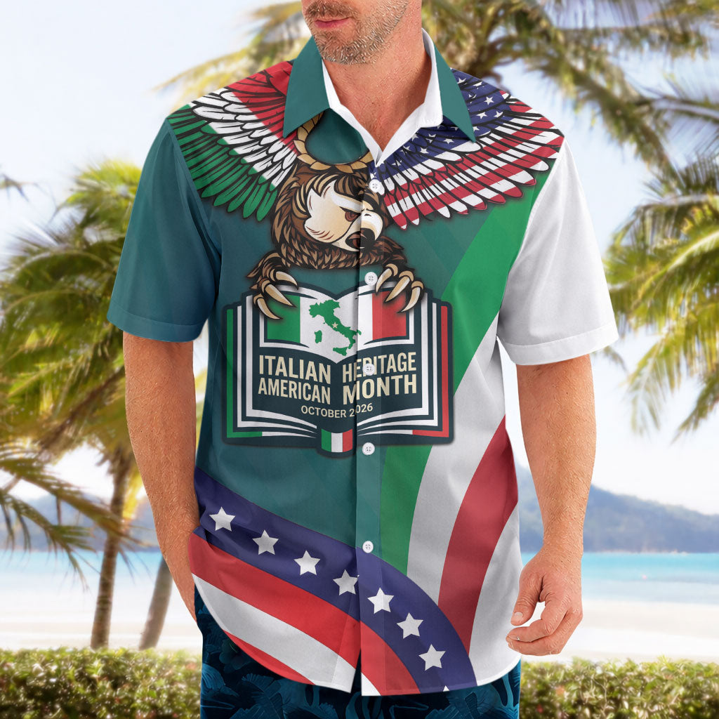 Italian American Heritage Month Hawaiian Shirt Italian Roots American Wings
