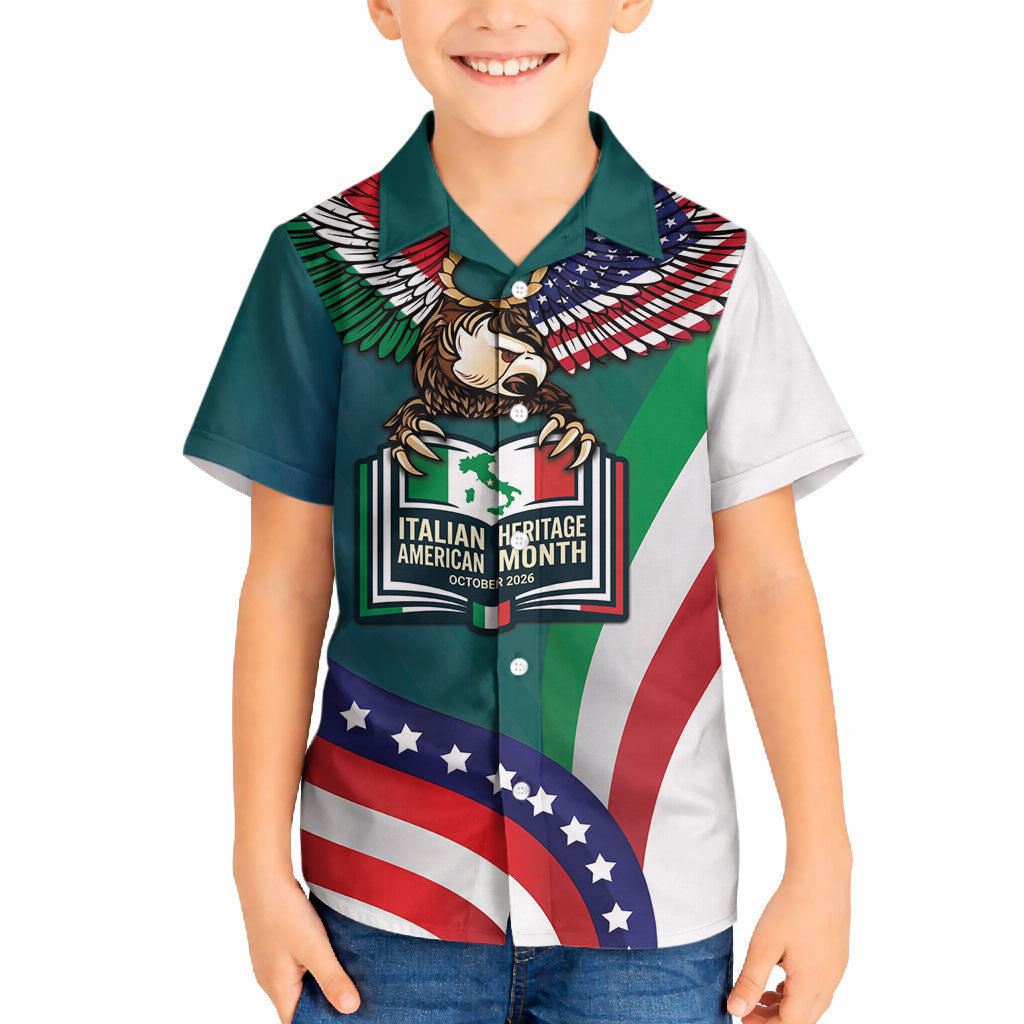Italian American Heritage Month Hawaiian Shirt Italian Roots American Wings