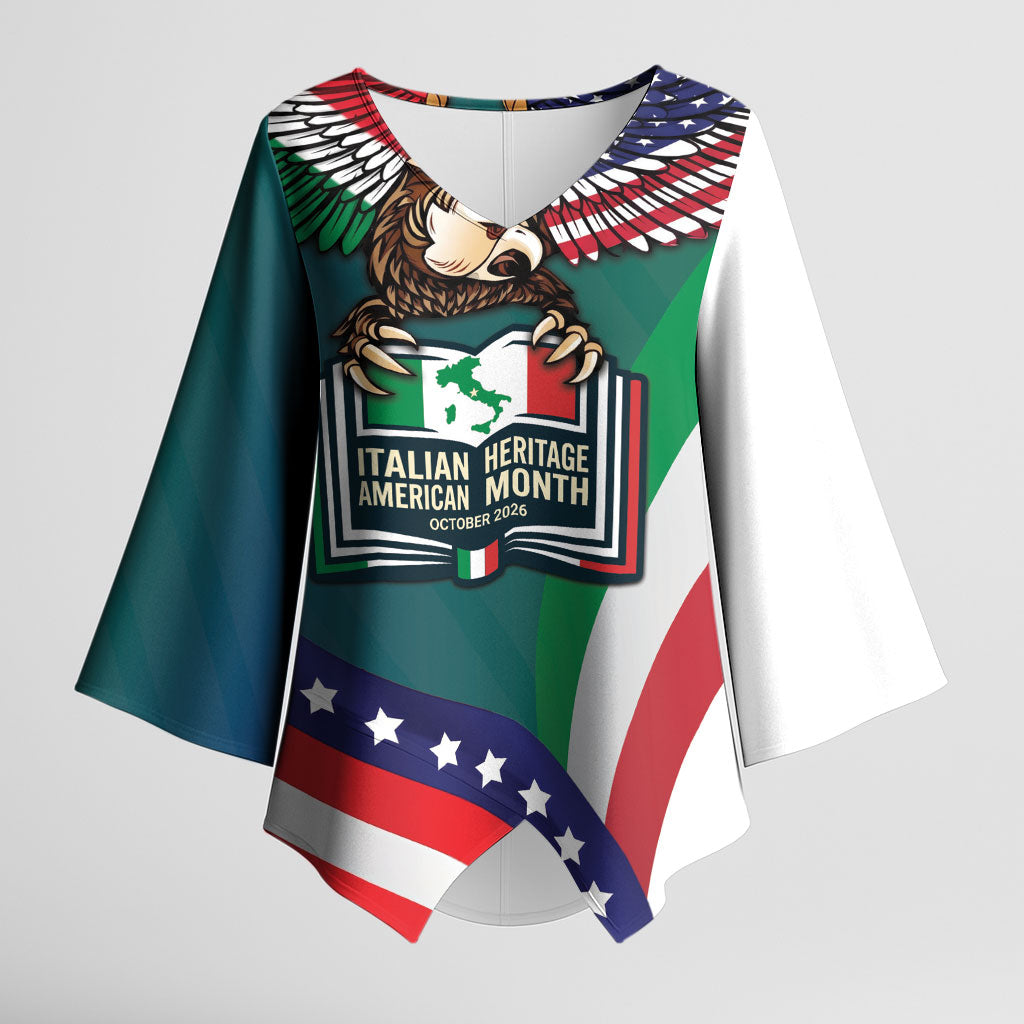 Italian American Heritage Month Kimono Sleeve Blouse Italian Roots American Wings