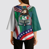 Italian American Heritage Month Kimono Sleeve Blouse Italian Roots American Wings