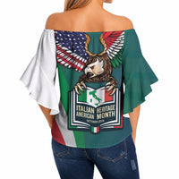 Italian American Heritage Month Off Shoulder Wrap Waist Top Italian Roots American Wings